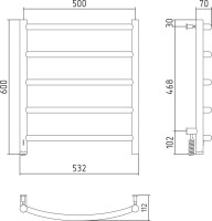 Полотенцесушитель электрический Сунержа Галант 4.0 60х50 белый, L