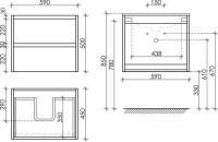 Тумба с раковиной Sancos Libra 60 см дуб чарльстон, черная раковина