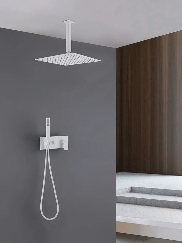 Душевой комплект Abber Daheim AF8221W С ВНУТРЕННЕЙ ЧАСТЬЮ, матовый белый