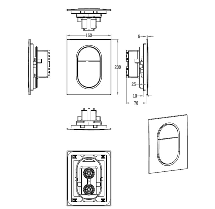 Кнопка смыва для унитаза Wonzon & Woghand WW-IB257-CR пластик, цвет глянцевый хром