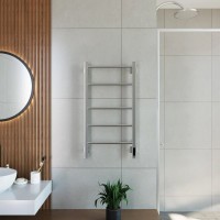 Полотенцесушитель электрический Grota Costa 430х800 NM EL 80x45 см, подключение справа, слева, скрытое подключение справа, матовый хром, лесенка