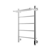 Полотенцесушитель электрический Grota App 530х800 NP EL 80x55 см, подключение справа, слева, скрытое подключение справа, глянцевый хром, лесенка, с полкой