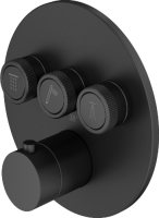 Термостатический смеситель встраиваемый Plumberia Selection PSBOX KITPSB1903NO С ВНУТРЕННЕЙ ЧАСТЬЮ, матовый черный