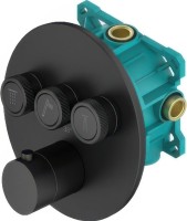 Термостатический смеситель встраиваемый Plumberia Selection PSBOX KITPSB1903NO С ВНУТРЕННЕЙ ЧАСТЬЮ, матовый черный