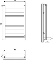 Полотенцесушитель электрический Двин L plaza neo 80/50 состаренная бронза матовая