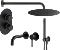 Комплект для ванной Plumberia Selection Ixo KITXOT18NO210 С ВНУТРЕННЕЙ ЧАСТЬЮ, черный матовый