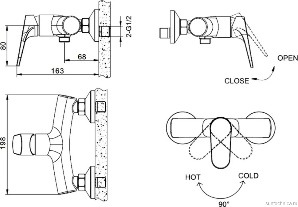 Смеситель для душа Bravat Eler F9191238CP-01