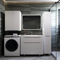 Шкаф пенал для ванной Style Line Марелла 30 антискрейтч, белый матовый