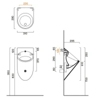 Писсуар подвесной Catalano Comfort 0932610001 глянцевый белый Писсуар подвесной Catalano Comfort 0932610001 глянцевый белый
