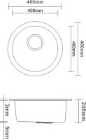 Мойка кухонная Zorg PVD Grafit SZR-500 графит