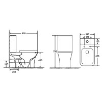 Унитаз-компакт напольный AZARIO Fretta Square AZ-5121 глянцевый белый