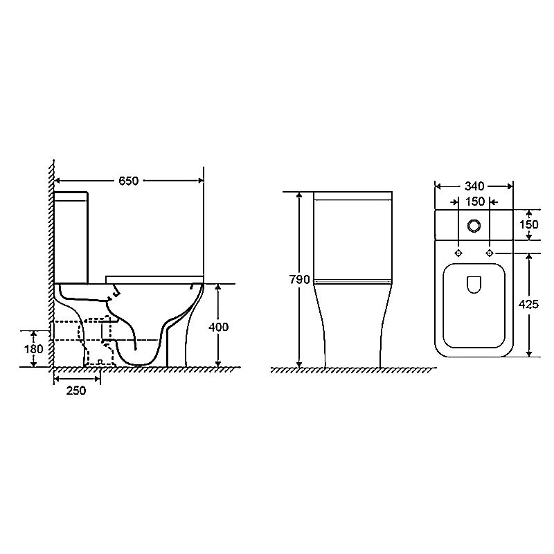 Унитаз-компакт напольный AZARIO Fretta Square AZ-5121 глянцевый белый