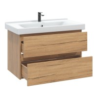 Мебель для ванной комнаты SanStar Lavanti 80 дуб вотан, раковина Миранда 80