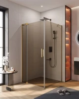 Душевой уголок Cezares Slider AH 1 100-100/110 BR BORO профиль брашированное золото, стекло бронза