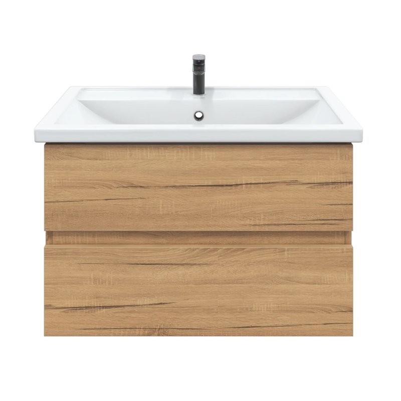 Тумба с раковиной SanStar Lavanti 80 подвесная, дуб вотан, раковина Фостер