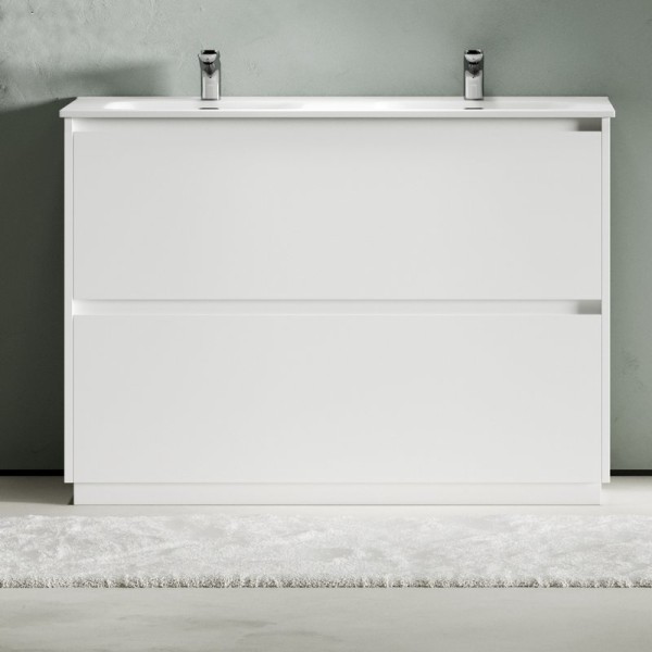 Тумба под раковину Sancos Libra Floor 120 двойная, белый глянец