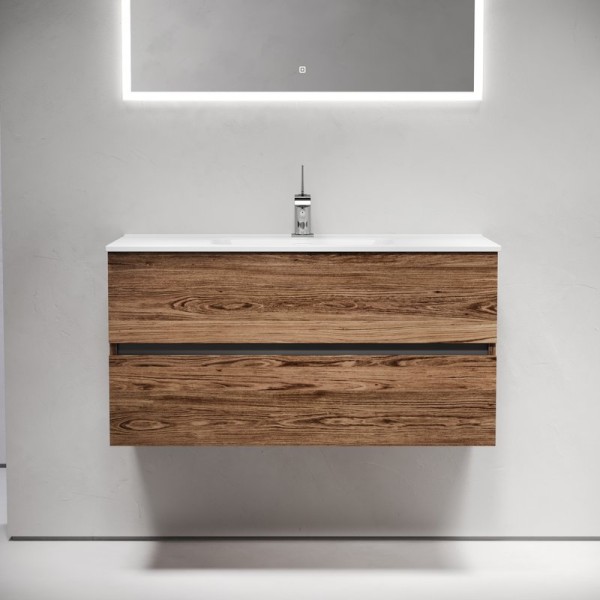 Тумба с раковиной Sancos Urban 100 дуб чарльстон, белая раковина CN7003