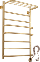 Полотенцесушитель электрический Secado Верона 2 85x55 см, подключение справа, бронза, лесенка, латунь, с полкой