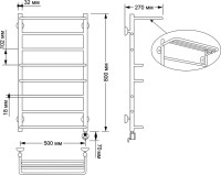 Полотенцесушитель электрический Secado Верона 2 85x55 см, подключение справа, бронза, лесенка, латунь, с полкой