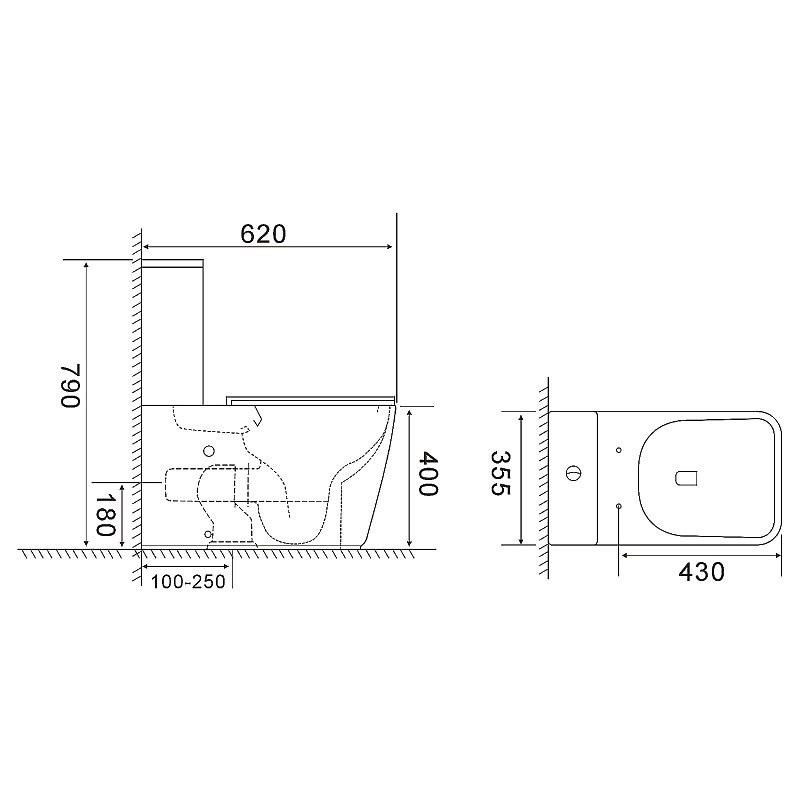 Унитаз-компакт напольный AZARIO Riano AZ-1305A с микролифтом, безободковый