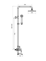 Душевая стойка РМС Sus124bl SUS124BL-009DK черная