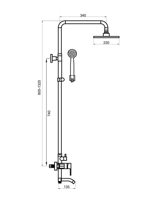 Душевая стойка РМС Sus124bl SUS124BL-009DK черная