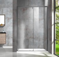 Душевая дверь в нишу Vincea Lugano VDS-1L130CLGM-1 130 см, профиль вороненая сталь, стекло прозрачное