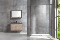 Душевая дверь в нишу Vincea Lugano VDS-1L130CLGM-1 130 см, профиль вороненая сталь, стекло прозрачное