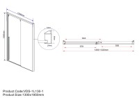 Душевая дверь в нишу Vincea Lugano VDS-1L130CLGM-1 130 см, профиль вороненая сталь, стекло прозрачное