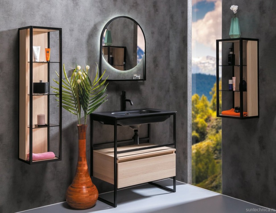 Тумба с раковиной Armadi Art Loft 80 light wood, напольная