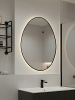 Зеркало Art&Max Como 70x100 с подсветкой, черное