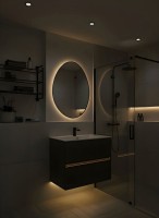 Зеркало Art&Max Como 70x100 с подсветкой, черное