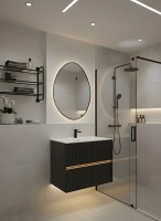 Зеркало Art&Max Como 70x100 с подсветкой, черное