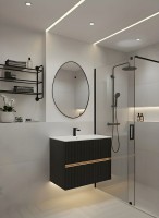 Зеркало Art&Max Como 70x100 с подсветкой, черное