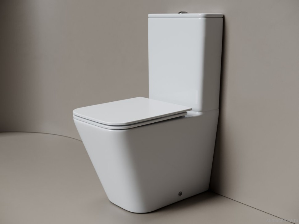 Унитаз-компакт напольный Ceramicanova Cubic Торнадо CN1803T с сиденьем микролифт, безободковый