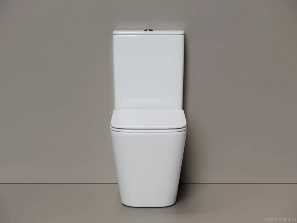 Унитаз-компакт напольный Ceramicanova Cubic Торнадо CN1803T с сиденьем микролифт, безободковый