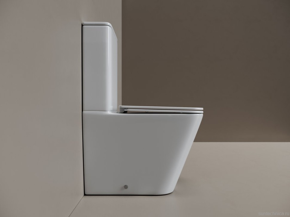 Унитаз-компакт напольный Ceramicanova Cubic Торнадо CN1803T с сиденьем микролифт, безободковый