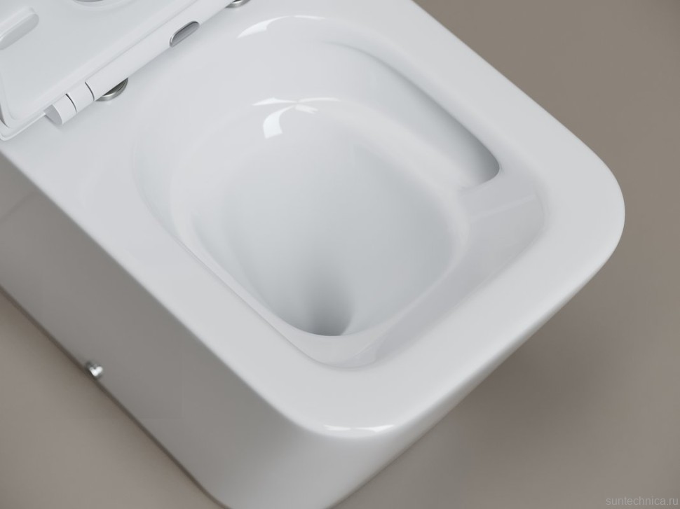 Унитаз-компакт напольный Ceramicanova Cubic Торнадо CN1803T с сиденьем микролифт, безободковый