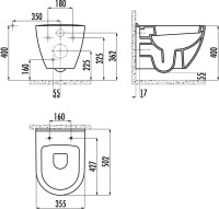 Унитаз подвесной Creavit TP325 белый