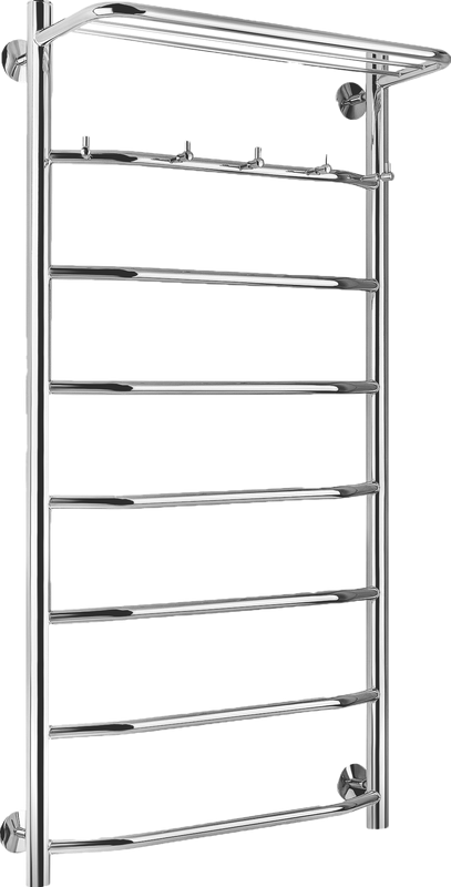 Полотенцесушитель электрический Secado Агата 1 КСП 105x55 см, подключение слева, глянцевый хром, лесенка, с полкой