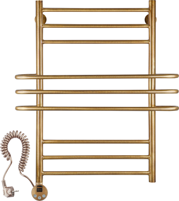 Полотенцесушитель электрический Secado Палермо 4603777478353 85x70 см, подключение слева, бронза, лесенка, латунь
