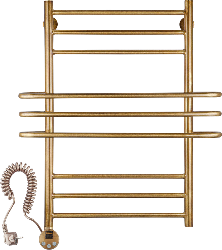 Полотенцесушитель электрический Secado Палермо 4603777478353 85x70 см, подключение слева, бронза, лесенка, латунь