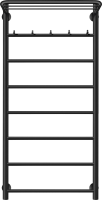 Полотенцесушитель водяной Secado Триада 1 КСП 100x55 см, матовый черный, лесенка, с полкой