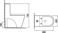 Унитаз-моноблок напольный SantiLine SL-5012SM-BD Унитаз-моноблок напольный SantiLine SL-5012SM-BD