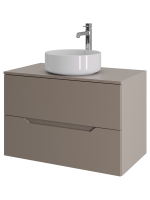 Мебель для ванной комнаты Orange Line 80 подвесная, 2 ящика, матовый латте с раковиной B09-360W