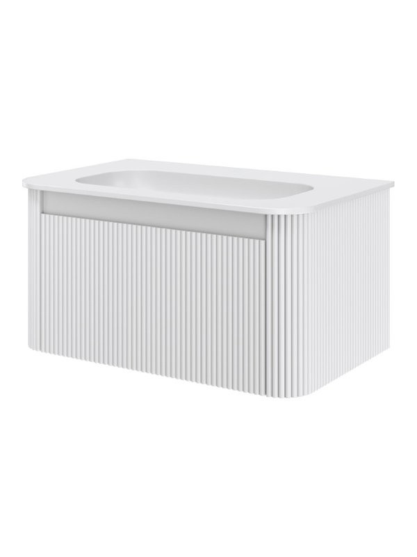 Тумба под раковину без столешницы Armadi Art Voi 80 подвесная, рифленая, matt white