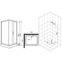 Душевой уголок Esbano ESR-8021C 120x80, с поддоном