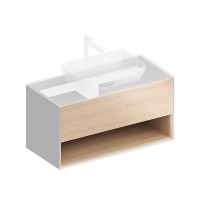 Мебель для ванной комнаты KERAMA MARAZZI Plaza Modern 100 с ящиком и полкой, дуб виченца