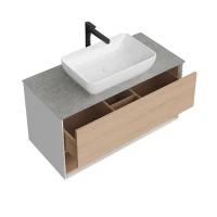 Мебель для ванной комнаты KERAMA MARAZZI Plaza Modern 100 с ящиком и полкой, дуб виченца