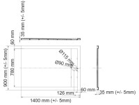 Поддон для душа Wasserkraft Wiese 84T36 140x90, с сифоном